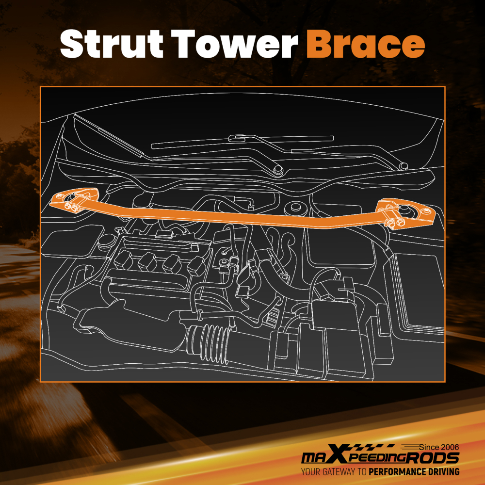 2 Points Front Upper Strut Bar Tower Brace compatible for Mazda 3 BL 2010 2011 2012 2013