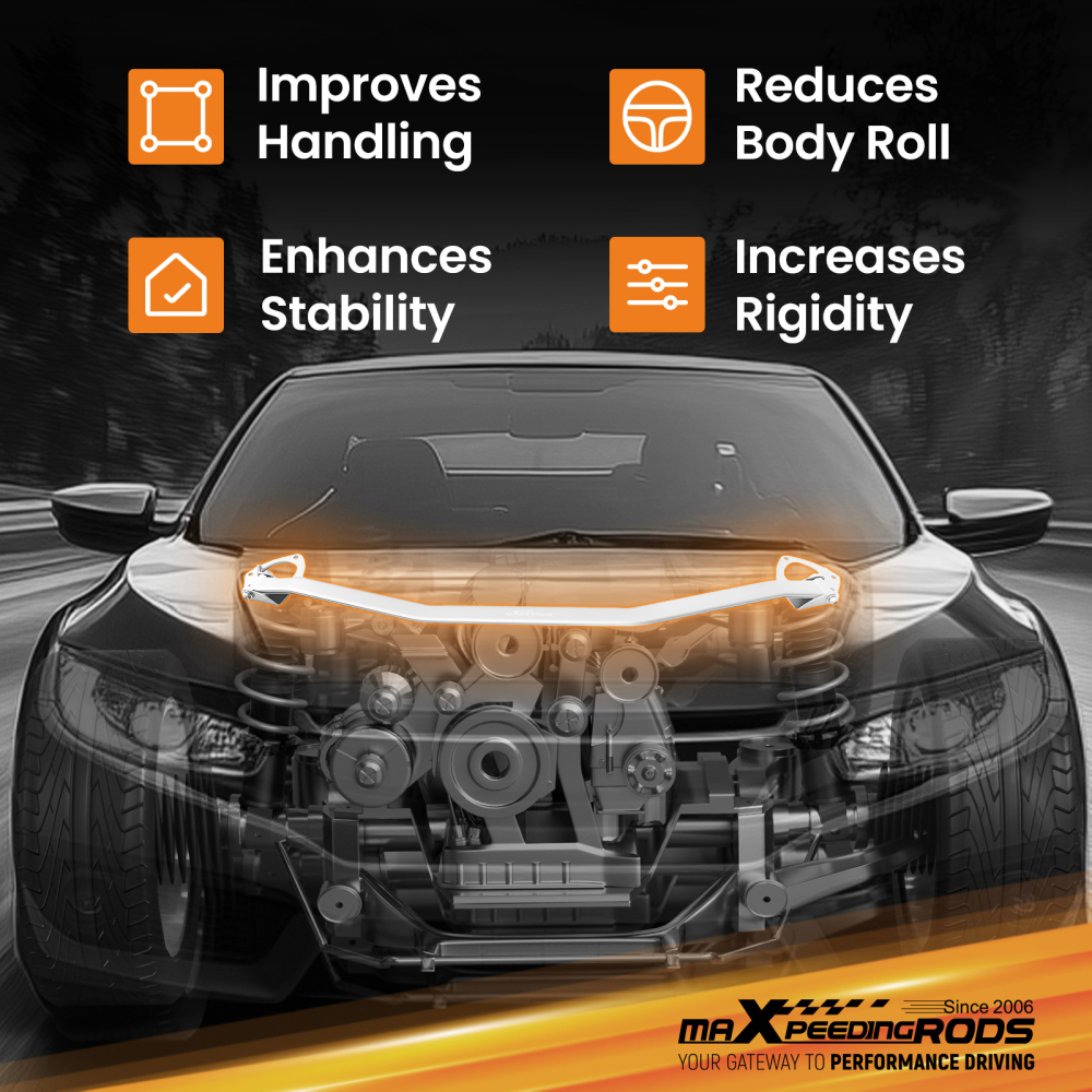 2 Points Front Upper Strut Bar Tower Brace compatible for Mazda 3 BL 2010 2011 2012 2013