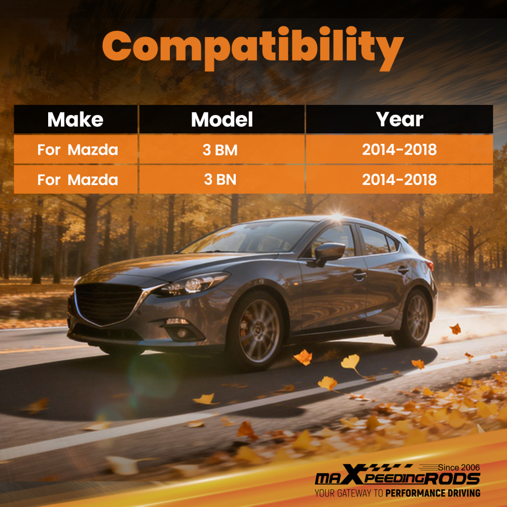 1pc Front Upper Strut Bar Tower Brace Support compatible for Mazda 3 BM BN 2014-2018