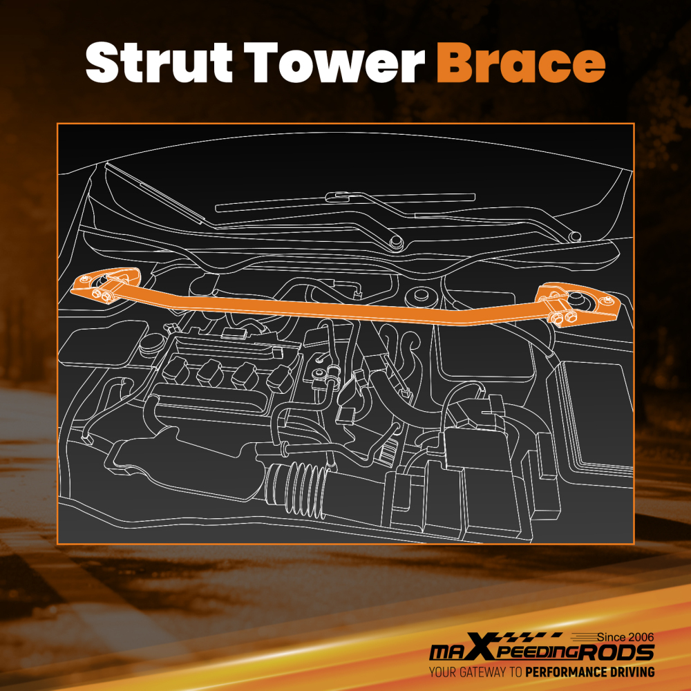 1pc Front Upper Strut Bar Tower Brace Support compatible for Mazda 3 BM BN 2014-2018