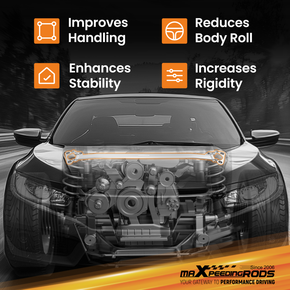 1pc Front Upper Strut Bar Tower Brace Support compatible for Mazda 3 BM BN 2014-2018