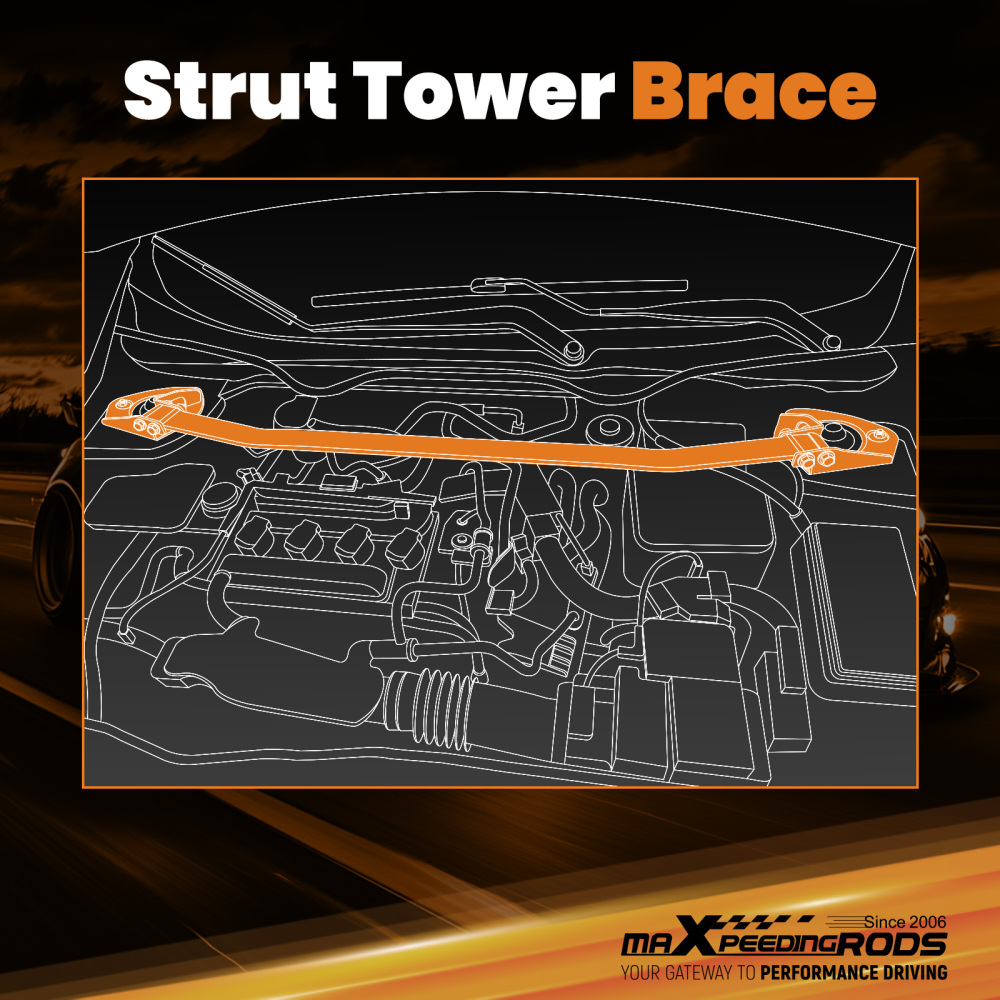 Front Upper Strut Bar Strut Tower Brace compatible for Toyota 86 2017-2019 compatible for Scion FR-S 13-16