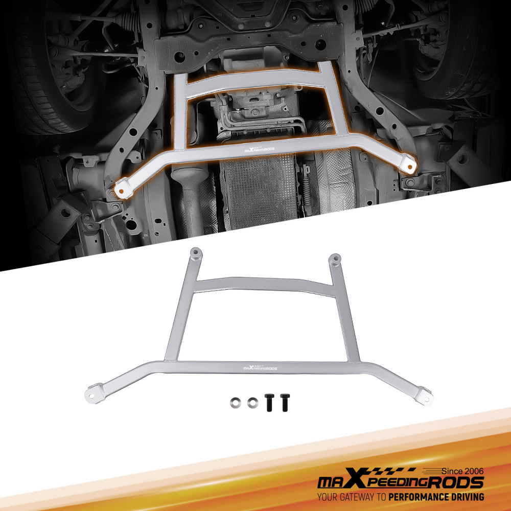 Front Middle Lower H-brace Bar compatible for Ford Mustang L4 2.3TV8 5.0L 2015-2023