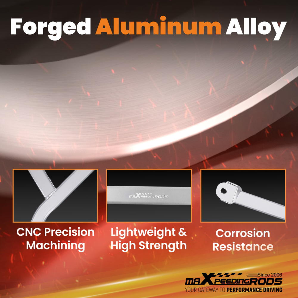 Front Middle Lower H-brace Bar compatible for Ford Mustang L4 2.3TV8 5.0L 2015-2023