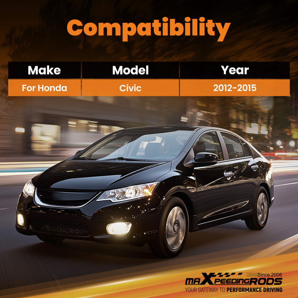 Chassis Strengthen Kit Middle Lower Brace Bar compatible for Honda Civic 2/4 Door 2012-2015