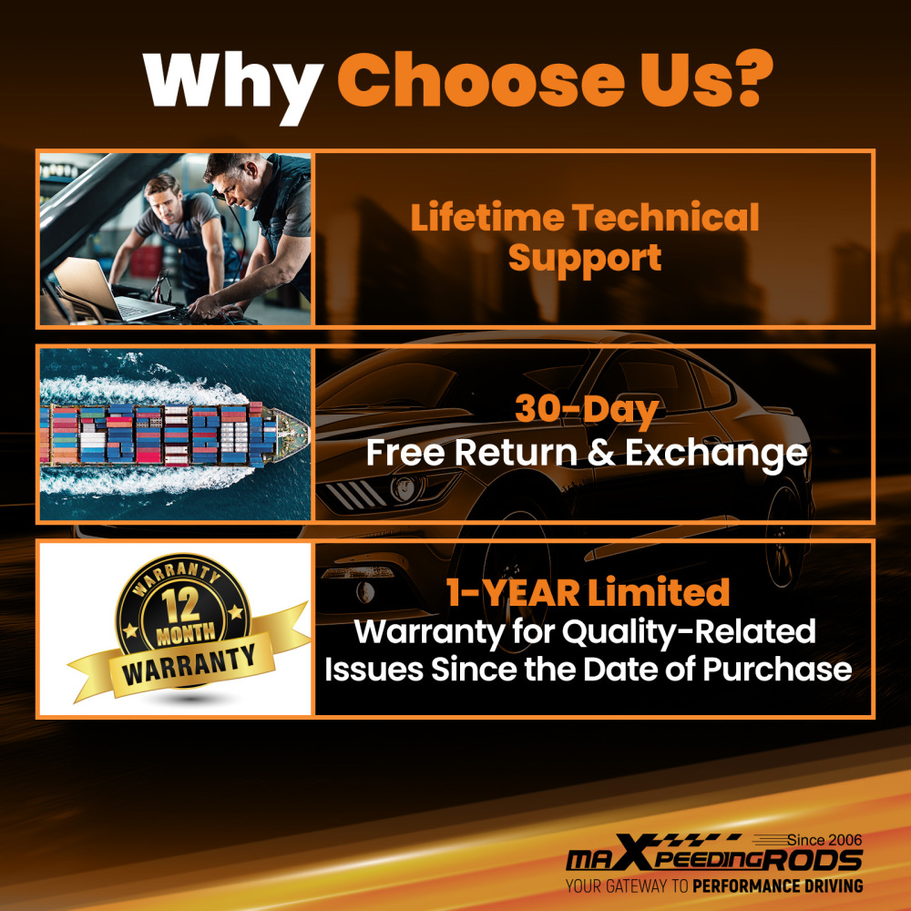 2Pieces Rear Lower LeftRight Bar compatible for Ford Mustang L4 2.3T / V8 5.0L 2015-2023