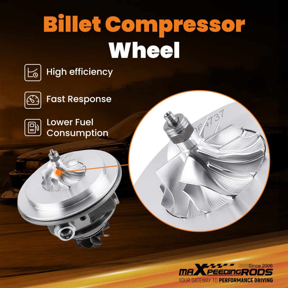 Left Billet Turbocharger Chra Core compatible for Ford 2010-2012 F150 3.5L F-150 EcoBoost