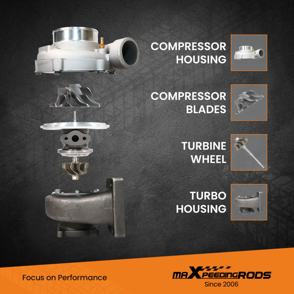 Upgrade T3T4 GT3582 GT30 A/R .70 Cold A/R .63 Compressor Turbine Turbo Charger