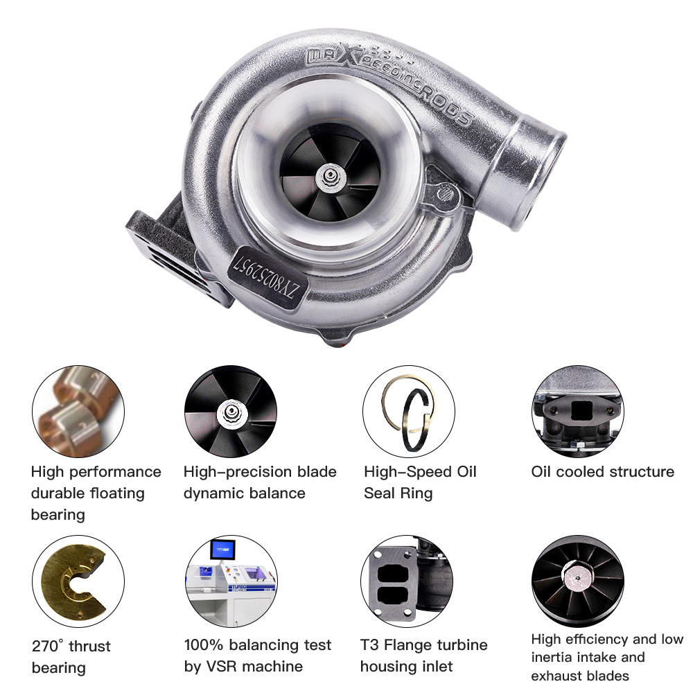 maXpeedingrods Universal T70 Turbo .70 A/R T3 Flange Oil turbocharger 550HP