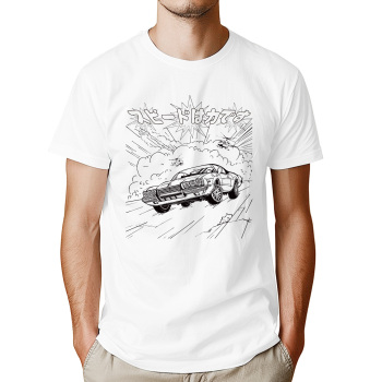 Vintage CarPalm Trees Graphic T-Shirt for Car Culture Enthusiasts Breathable