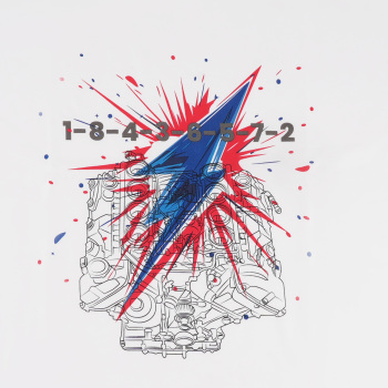 V8 Engine Graphic T-Shirt For Car Enthusiasts Gearheads V8 Engine Cool T-Shirt,Size M