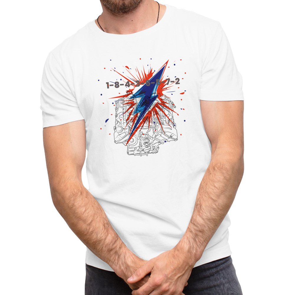 V8 Engine Graphic T-Shirt For Car EnthusiastsGearheads V8 Engine Cool T-Shirt
