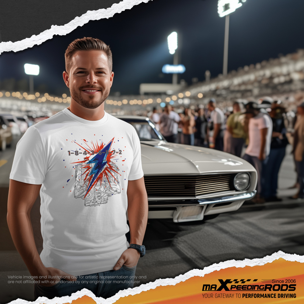 V8 Engine Graphic T-Shirt For Car EnthusiastsGearheads V8 Engine Cool T-Shirt