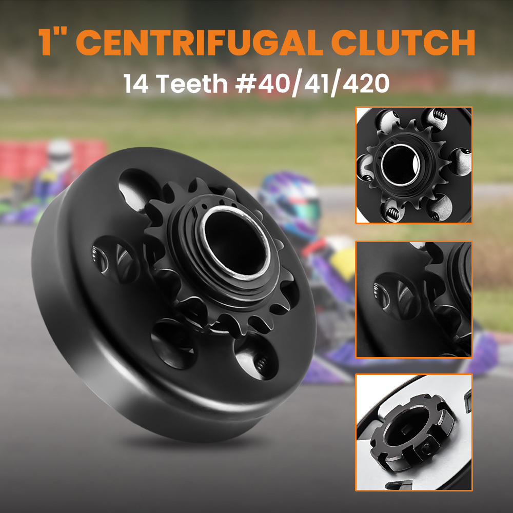 For Go Kart compatible for Mini Bike 1x Centrifugal Clutch 1 inch Bore 25.4mm 14T 40/41/420 Chain 