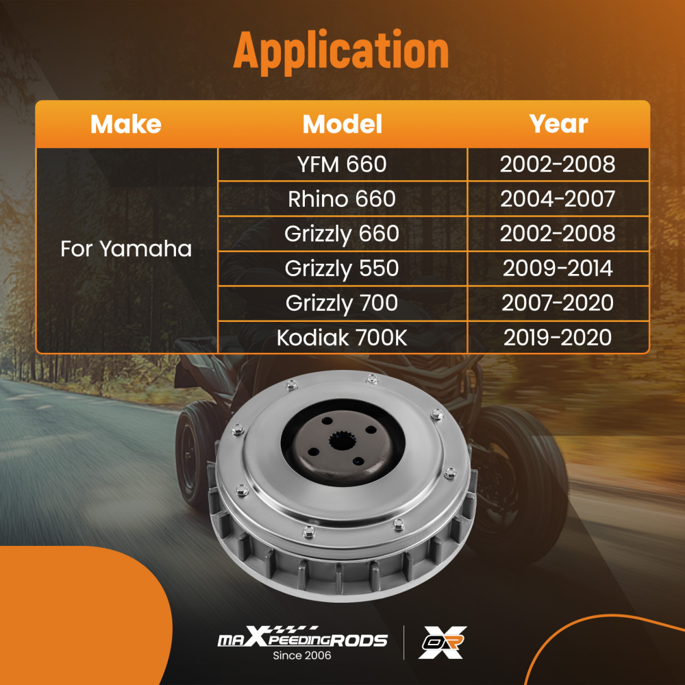 Compatible for Yamaha Grizzly Rhino 660 5KM-16611-10-00 Full Wet Clutch Drum Housing kit 