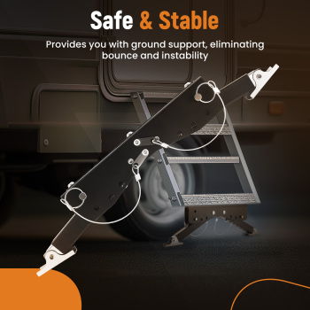 RV Step Stabilizer Kit Adjustable Stand for Travel Trailers Motorhomes
