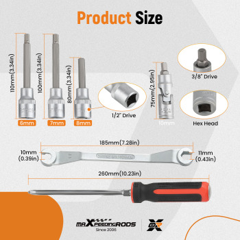 15pc Brake Drum Disc Brake Installing Removing Cleaning Brush ToolUniversal