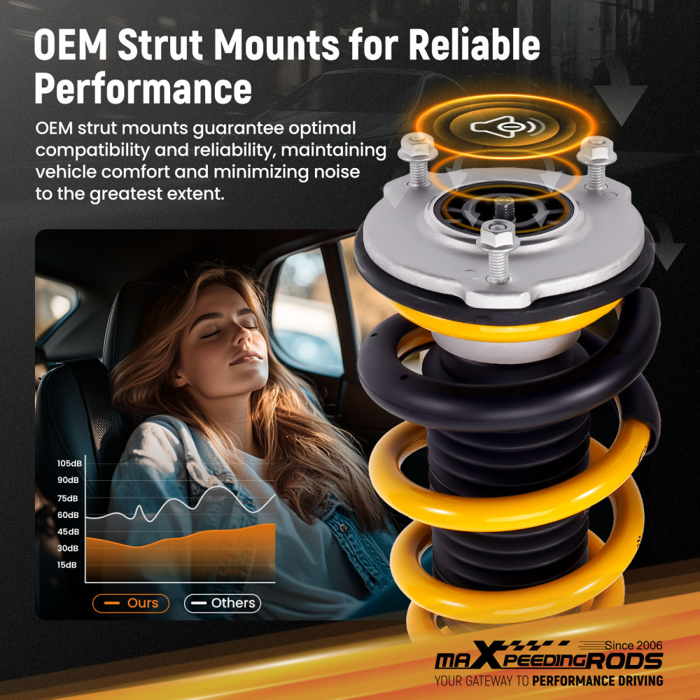 Comfort Coilovers Struts Kit w/ Eibach Springs compatible for Tesla model Y AWD 2020-2025