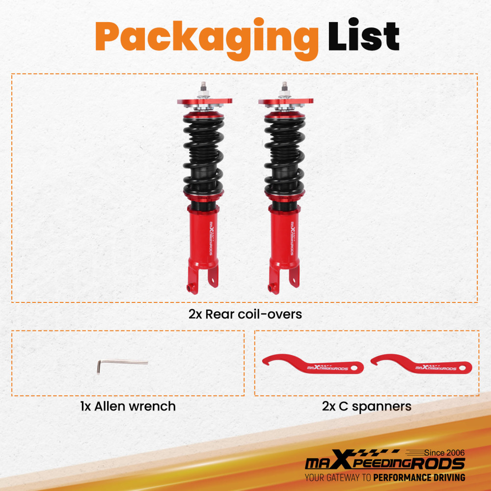 Rear Coilovers compatible for Nissan 350Z Z33 Skyline Coupe 2003-2008 compatible for Infiniti G35