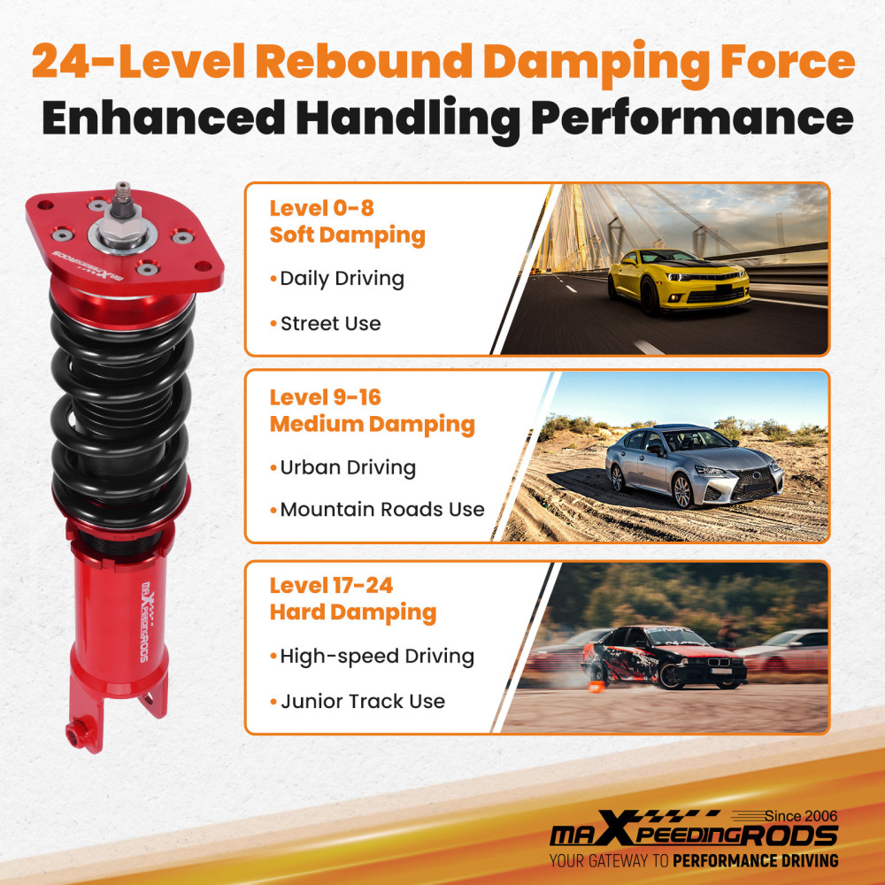 Rear Coilovers compatible for Nissan 350Z Z33 Skyline Coupe 2003-2008 compatible for Infiniti G35