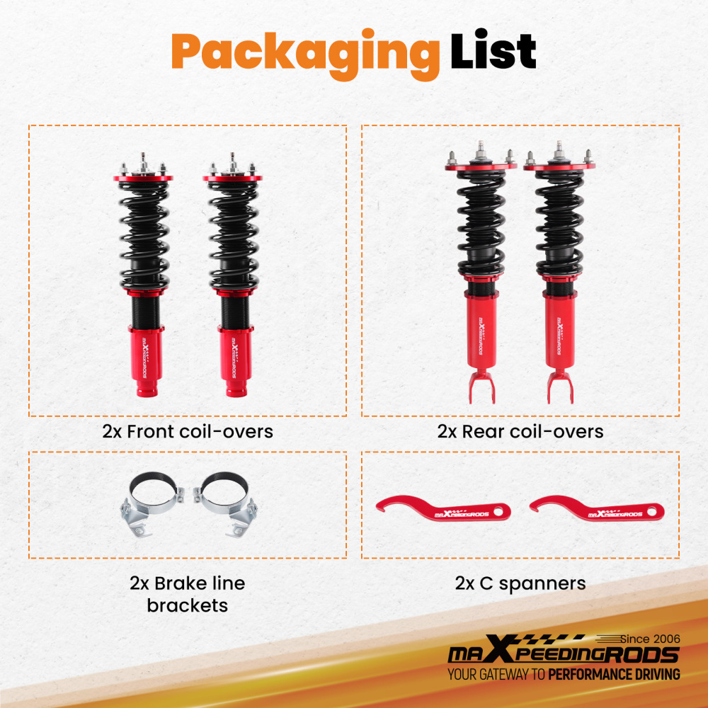 Racing Coilovers compatible for Honda Accord 90-97 compatible for Acura 97-99 CB CD 24 Ways Damper Shocks Lowering Kit