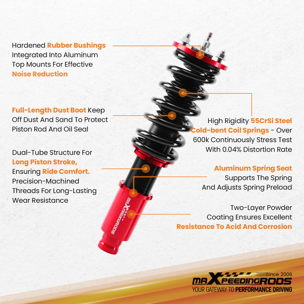 Racing Coilovers compatible for Honda Accord 90-97 compatible for Acura 97-99 CB CD 24 Ways Damper Shocks Lowering Kit