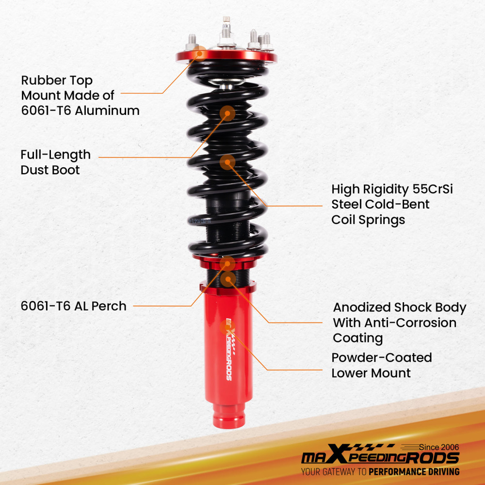 1998 - 2003 compatible for Honda Accord compatible for Acura TL CL Adjustable Damper Performance Coilovers