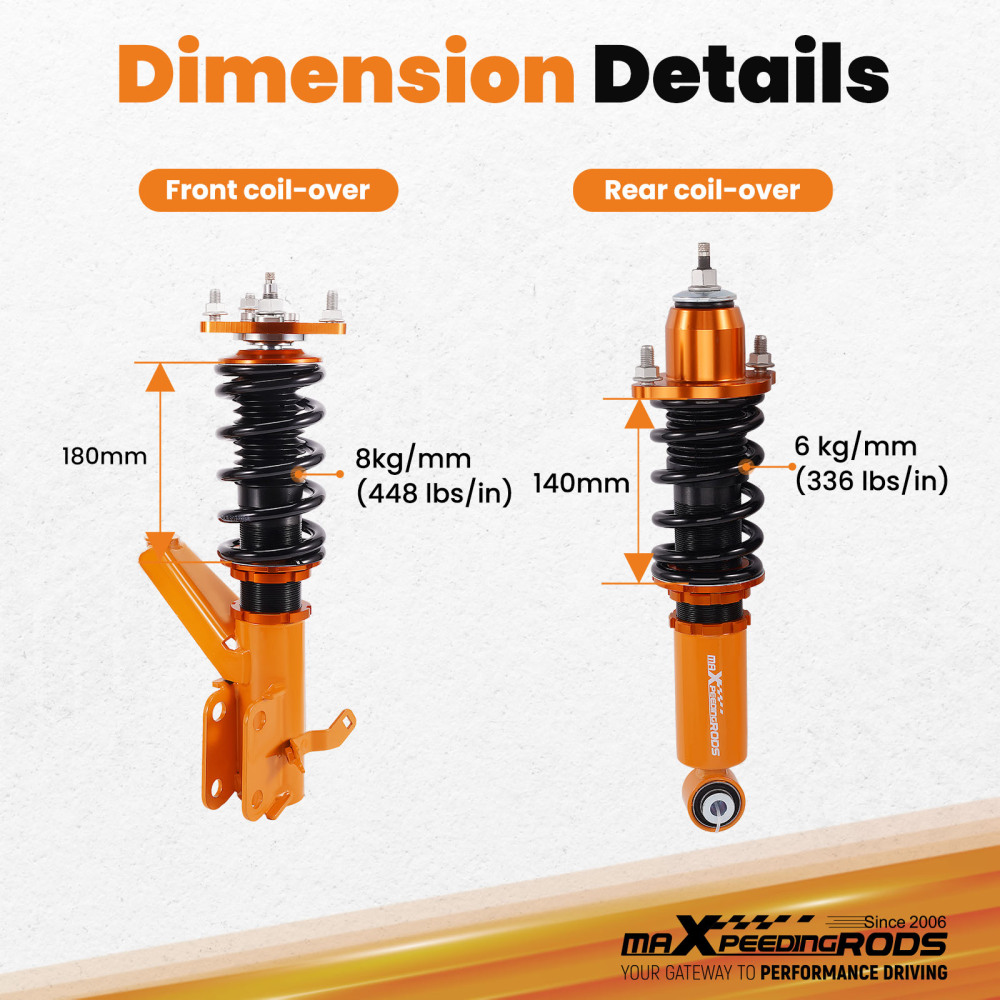 Coilover Suspension Kit compatible for Honda Integra DC5 2001-2006 compatible for Acura RSX Shock Struts