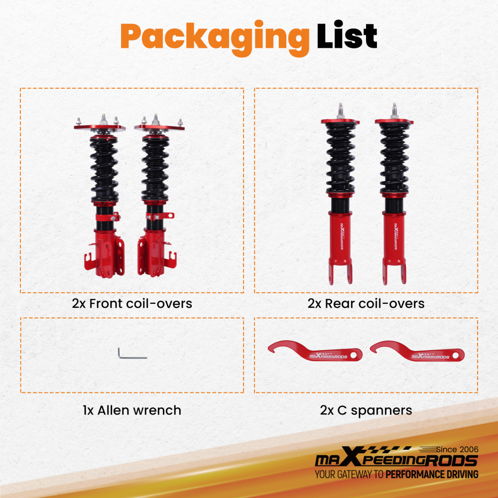Coilovers 24 Way Damping Suspension Kit compatible for Nissan Altima 13-18 / Maxima 15-23