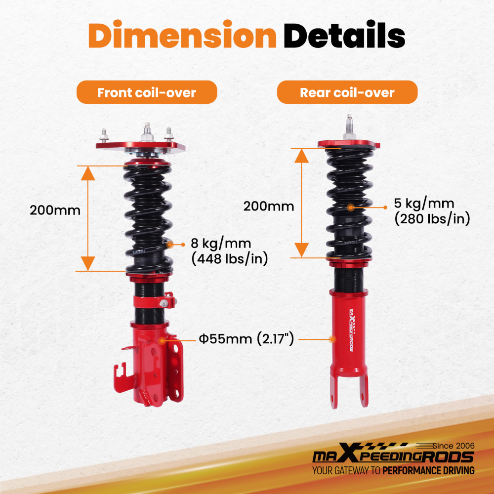 Coilovers 24 Way Damping Suspension Kit compatible for Nissan Altima 13-18 / Maxima 15-23