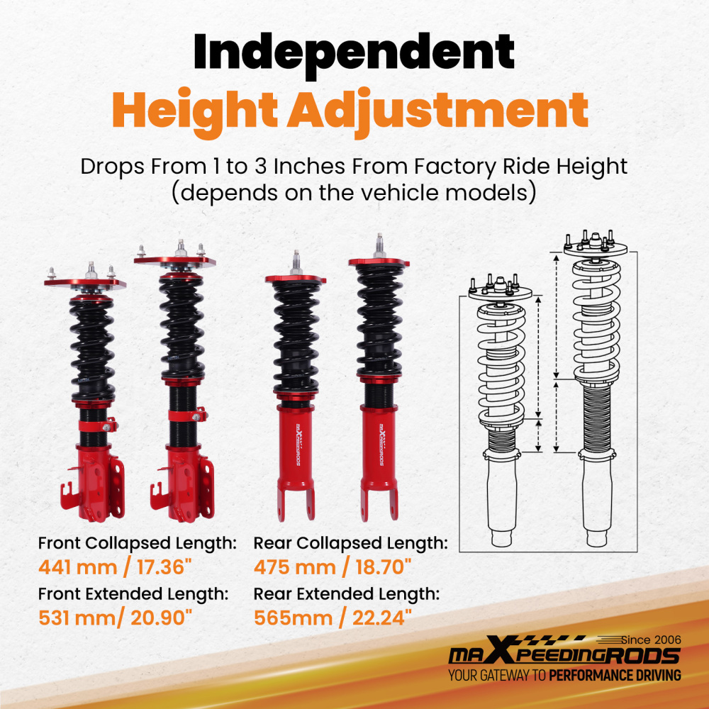 Coilovers 24 Way Damping Suspension Kit compatible for Nissan Altima 13-18 / Maxima 15-23