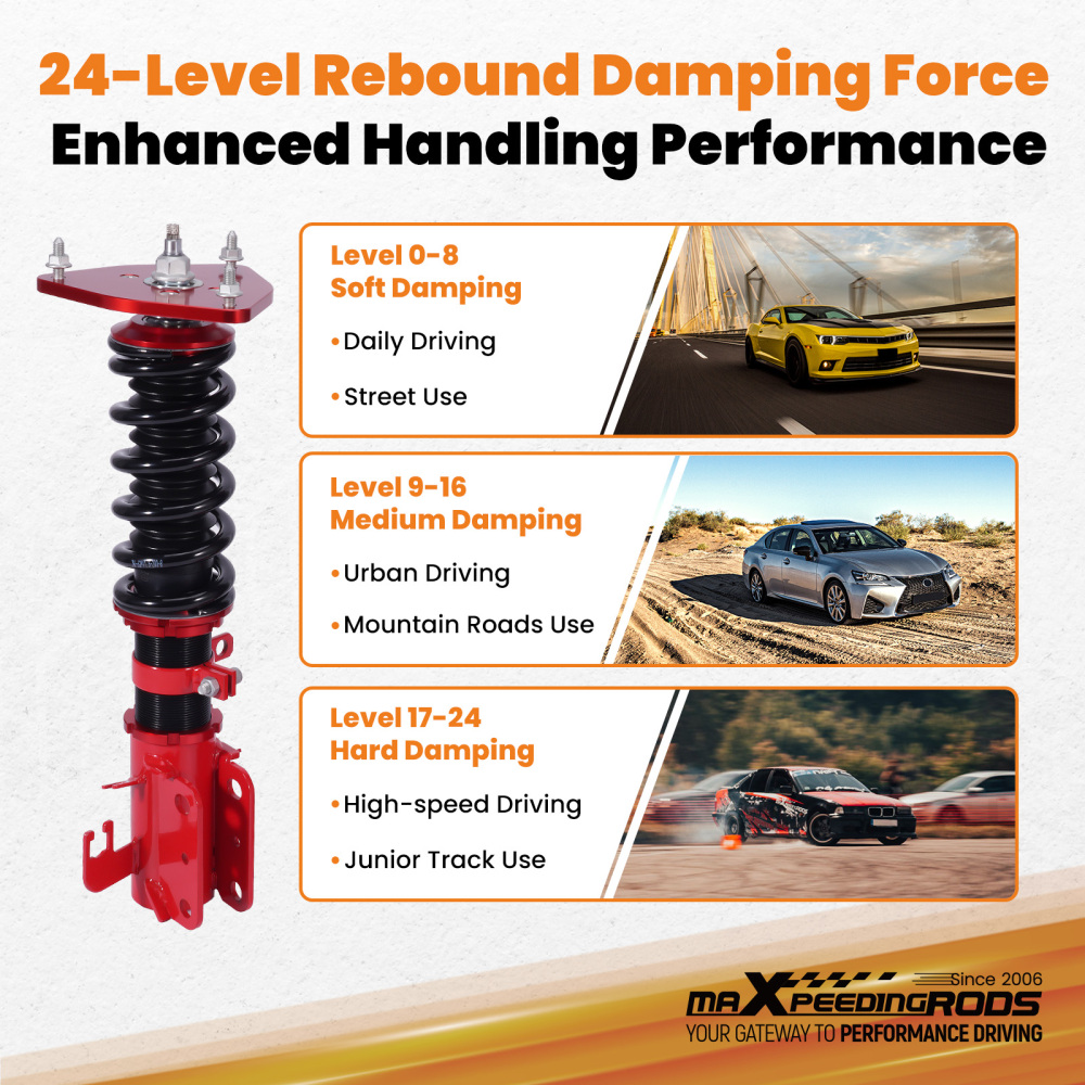 Coilovers 24 Way Damping Suspension Kit compatible for Nissan Altima 13-18 / Maxima 15-23