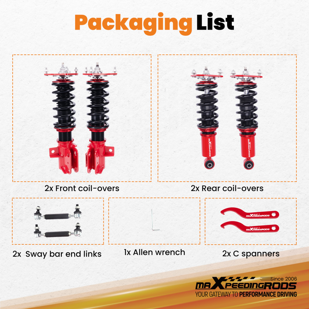 MaXpeedingrods 24 Level Coilovers Lowering Kit compatible for Toyota GR86 (ZN8) 2022-25