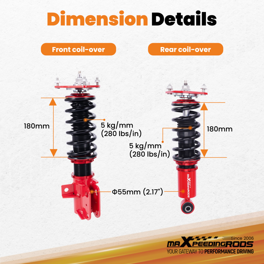 MaXpeedingrods 24 Level Coilovers Lowering Kit compatible for Toyota GR86 (ZN8) 2022-25