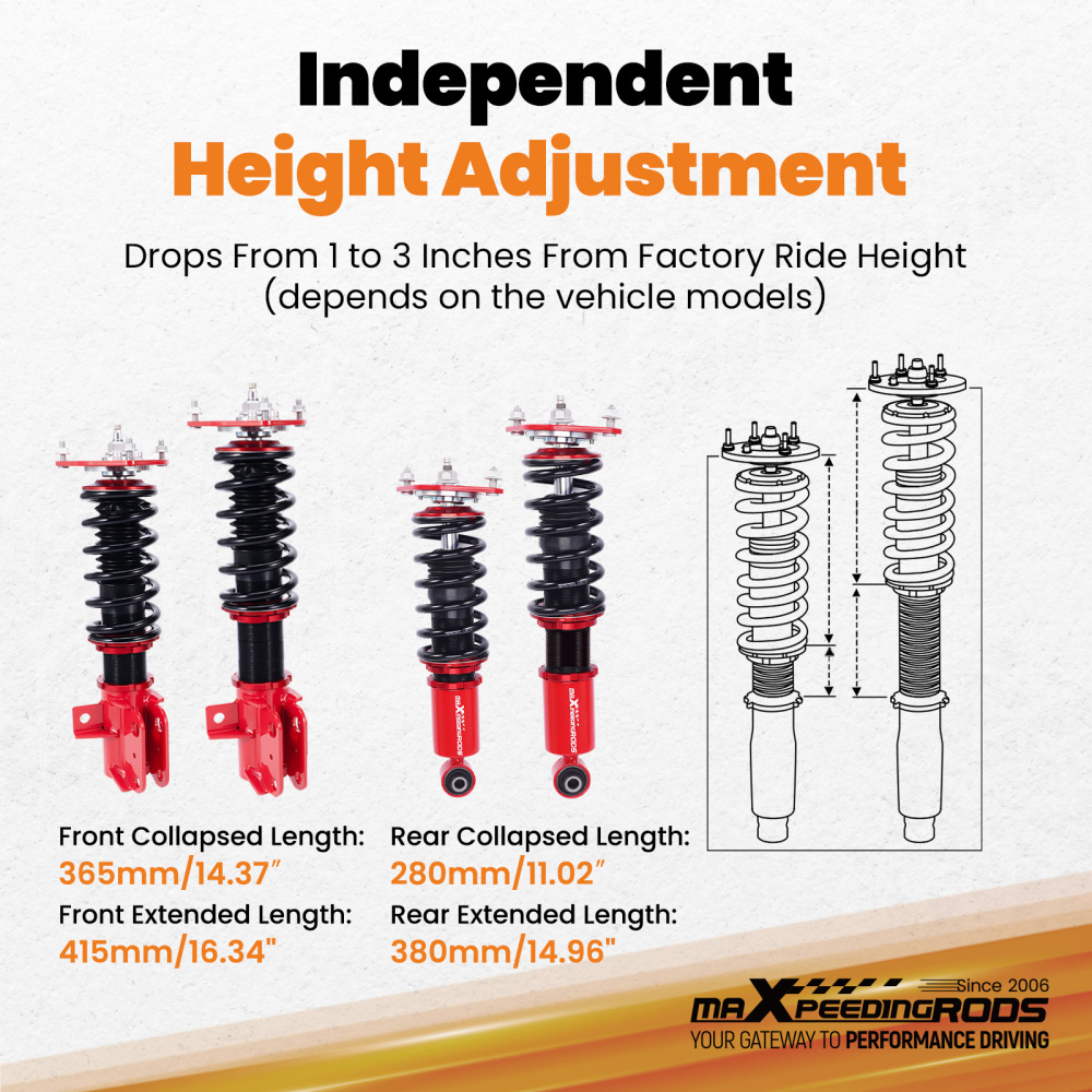 MaXpeedingrods 24 Level Coilovers Lowering Kit compatible for Toyota GR86 (ZN8) 2022-25