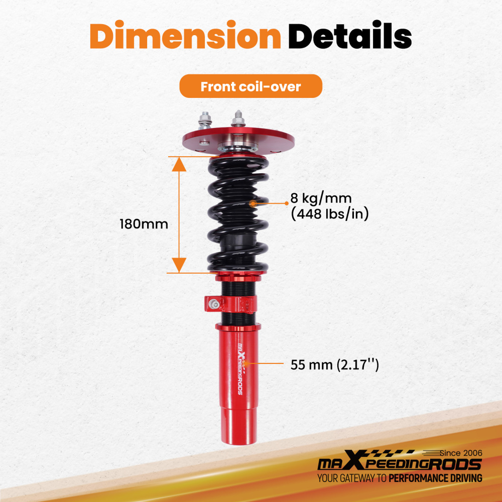 Front Coilovers w/ Swaybar links compatible for BMW 1/2/3/4 F20 F21 F22 F30 F32 2011-2019