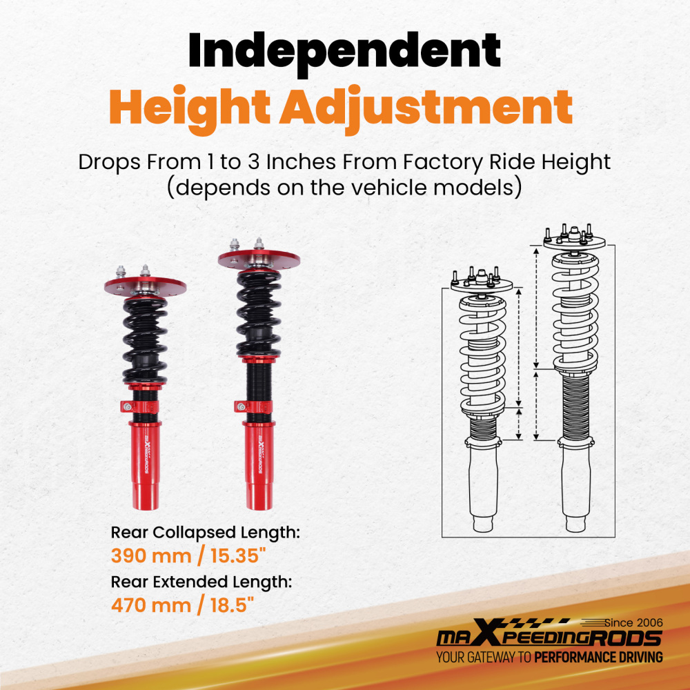Front Coilovers w/ Swaybar links compatible for BMW 1/2/3/4 F20 F21 F22 F30 F32 2011-2019
