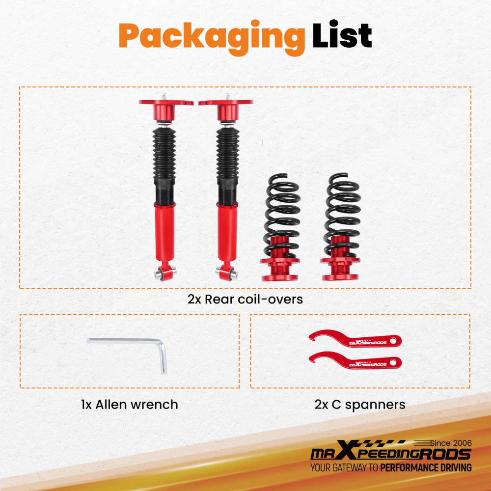 Rear Coilovers compatible for BMW 1/2/3/4 Series F20 F21 F22 F30 F32 2011-2019