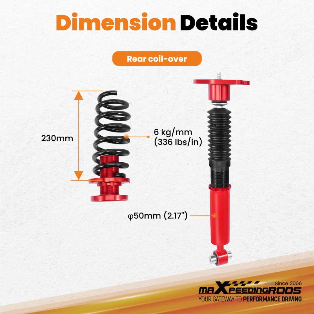 Rear Coilovers compatible for BMW 1/2/3/4 Series F20 F21 F22 F30 F32 2011-2019