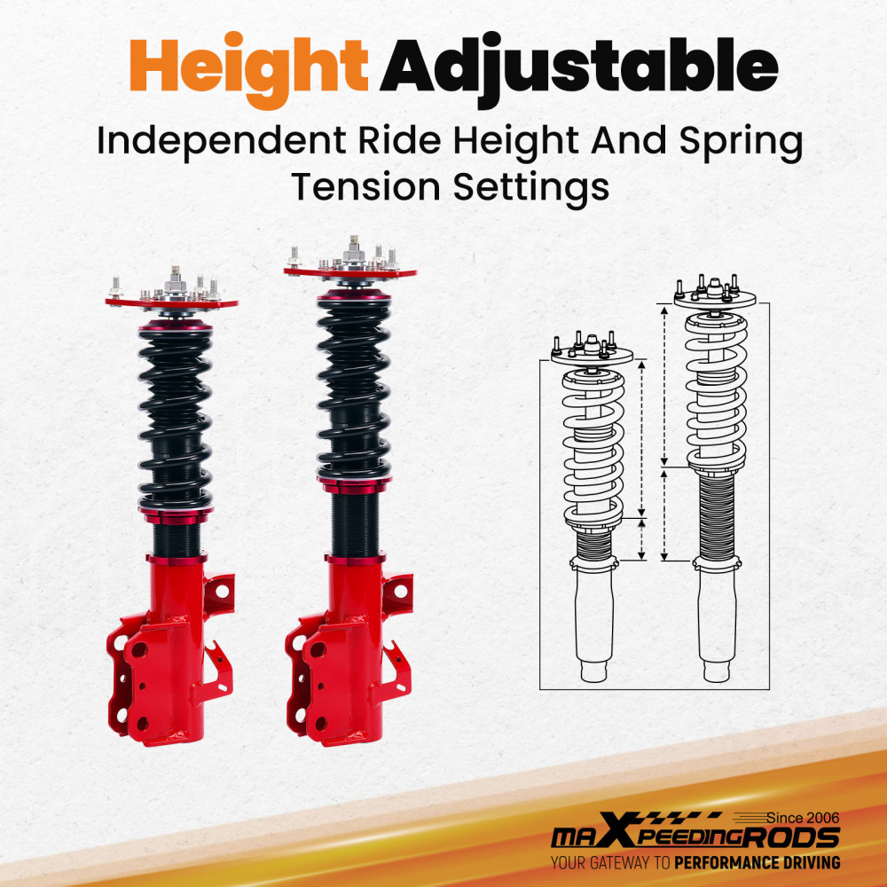24 Way Adjustable Damper Coilovers Suspension Kit compatible for Chevrolet Camaro 2016+