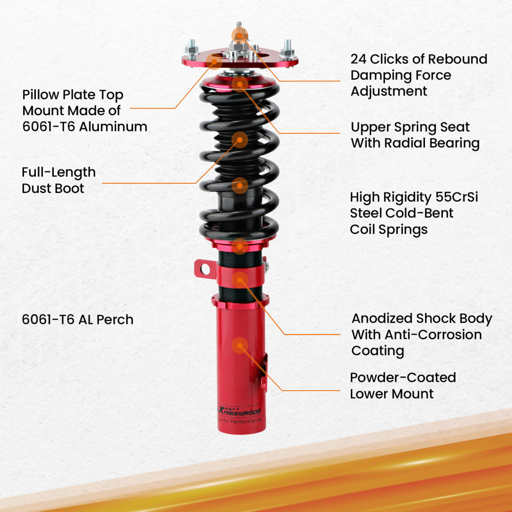Ammortizzatori Suspension compatibile per Toyota Celica 1.8 16v2000-2006 Absorber Struts Lowering Kit