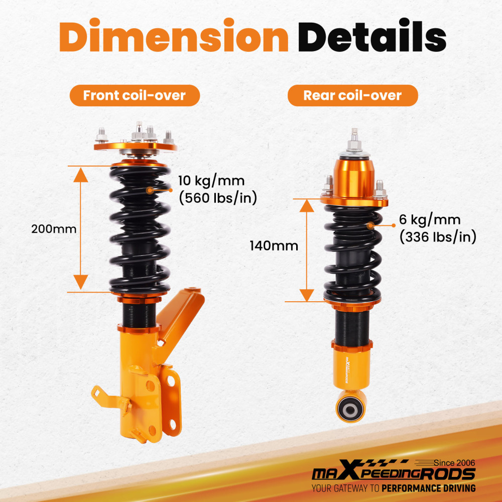 Coilover Shock Kit compatible for Honda Civic 01-05 ES, ET EM2 Coilovers Adjustable Height