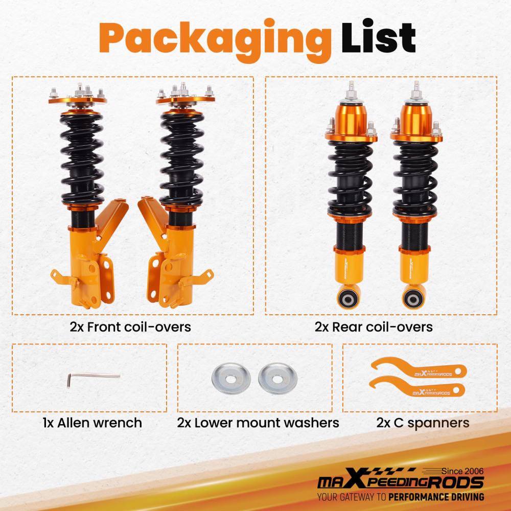 Coilover Shock Kit compatible for Honda Civic 01-05 ES, ET EM2 Coilovers Adjustable Height