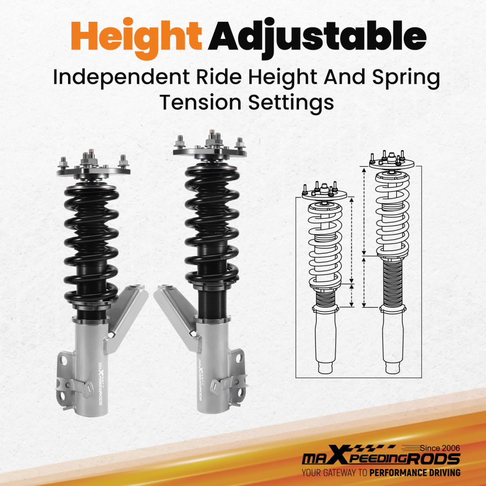 24-Way Damper Adjustable Coilovers Suspension Kit compatible for Honda Civic 2001-2005