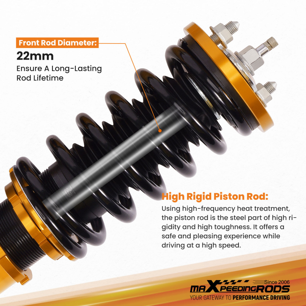 Compatible for Honda Civic 1988-2000 Height And Damper Adjustable Coilover Suspension Kit Lowering Kit