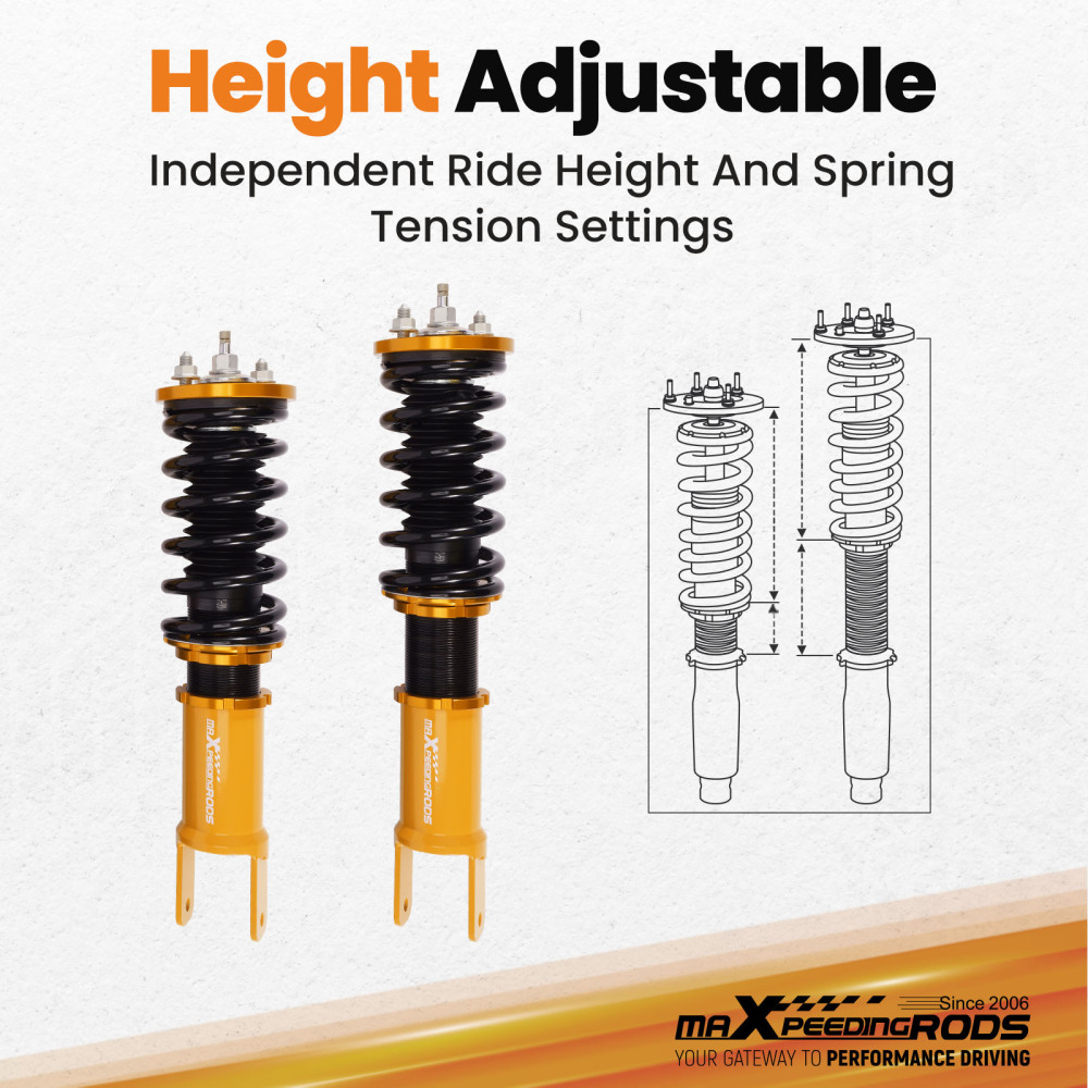 Compatible for Honda Civic 1988-2000 Height And Damper Adjustable Coilover Suspension Kit Lowering Kit