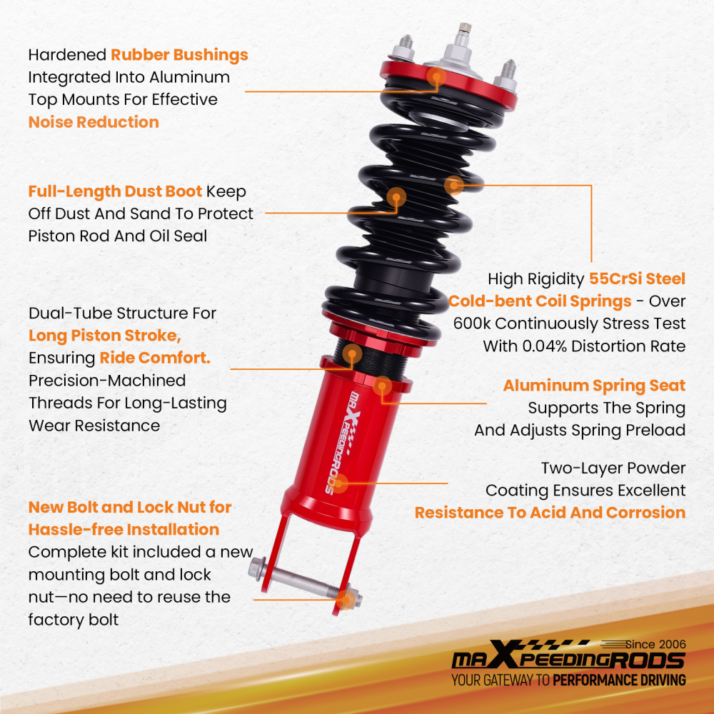 Adjustable Coilovers compatible for Honda CRX del Sol EG 92-95 Performance Suspension Kit
