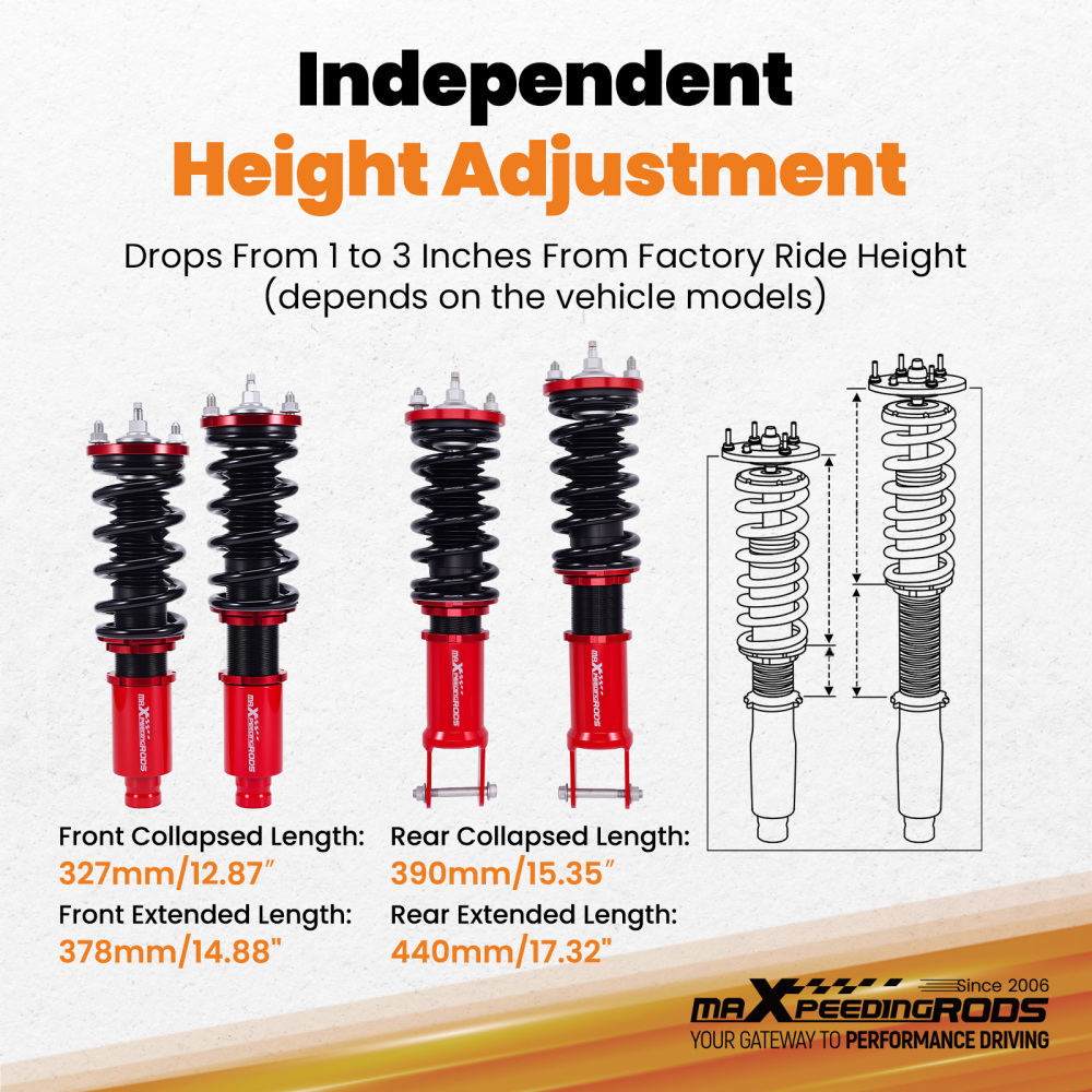 Adjustable Coilovers compatible for Honda CRX del Sol EG 92-95 Performance Suspension Kit