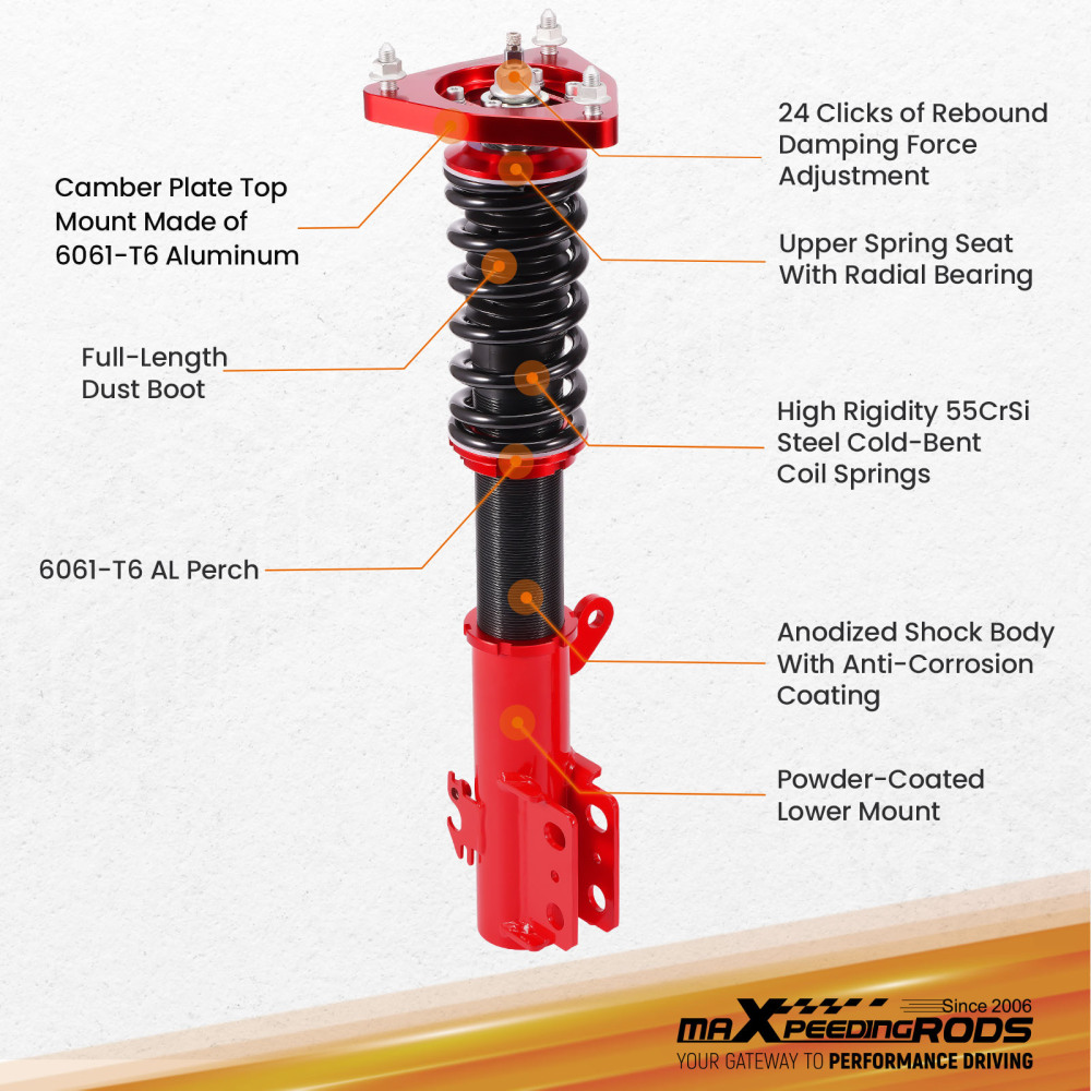 MaXpeedingrods Street Coilovers Lowering Kit compatible for Toyota Corolla E210 Sedan 2020+
