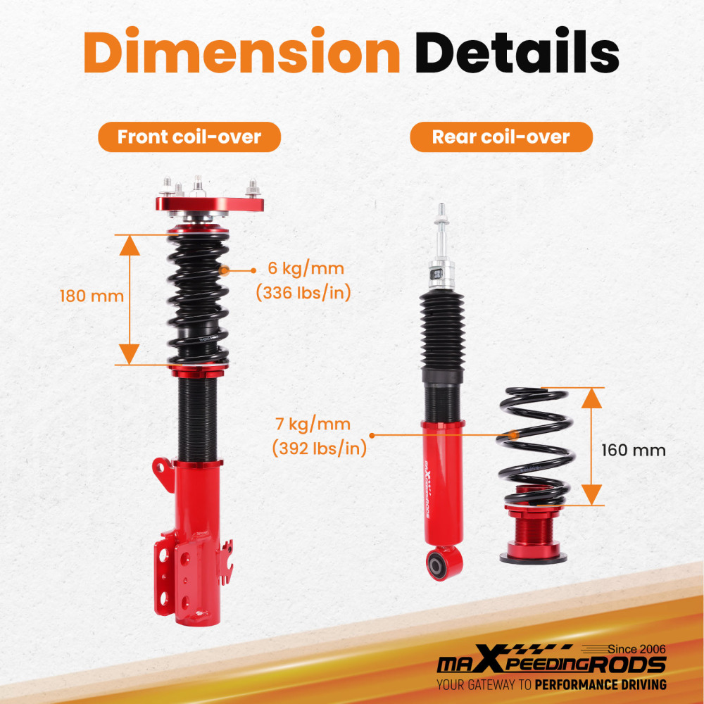 MaXpeedingrods Street Coilovers Lowering Kit compatible for Toyota Corolla E210 Sedan 2020+